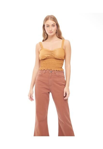 Blusa Para Mujer Manga Sisa Color Amarillo  Marca Seven Seven #28123730