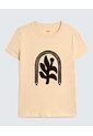 Camiseta Estampado Gamuzado  Para Mujer Beige Seven Seven de Seven Seven