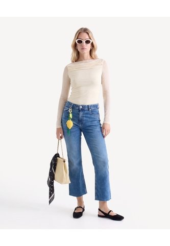 Camiseta Mesh   Para Mujer Crema Seven Seven Seven Seven