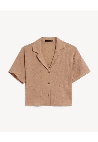 Blusa Para Mujer Manga Corta Color Café Marca Seven Seven #28124129 Seven Seven