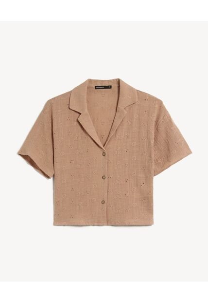 Blusa Para Mujer Manga Corta Color Café Marca Seven Seven #28124129