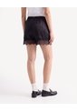 Short Satinado Encaje  Para Mujer Negro Seven Seven de Seven Seven