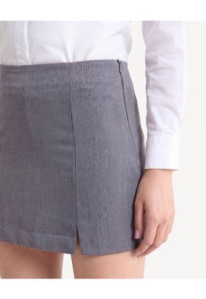 Skort Sastrero Versátil  Para Mujer Gris Seven Seven