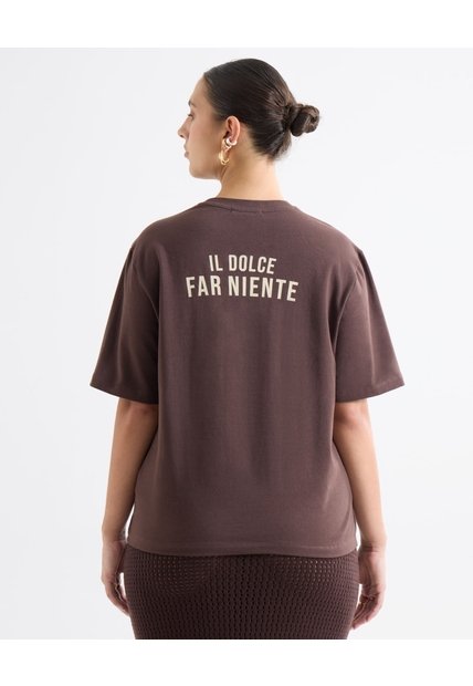 Camiseta Oversize Estampada - Seven Studio | Maygel Coronel  Para Mujer Café Seven Seven