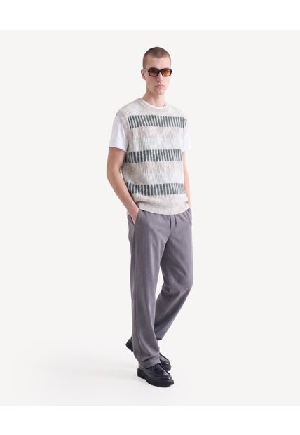 Chaleco Tejido Tricolor  Para Hombre Verde Seven Seven