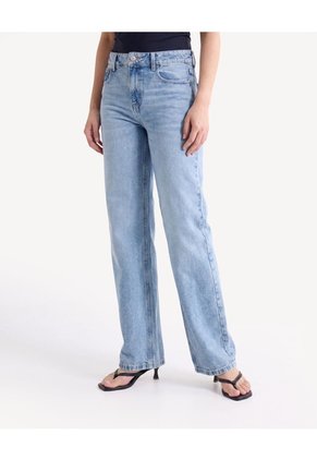 Jean Straight Desgaste Para Mujer Azul Seven Seven