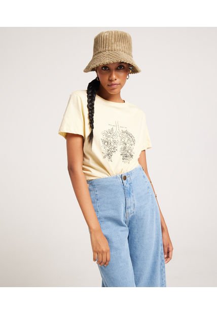 Camiseta Manga Corta Mujer Seven Algodón Amarillo 28095288-1012