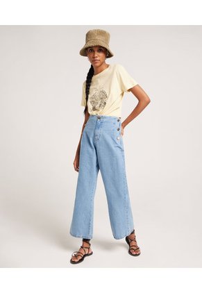 Camiseta Manga Corta Mujer Seven Algodón Amarillo 28095288-1012