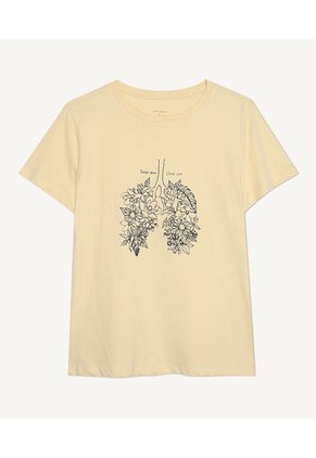 Camiseta Manga Corta Mujer Seven Algodón Amarillo 28095288-1012