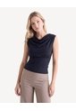 Camiseta Ojal Frontal  Para Mujer Negro Seven Seven de Seven Seven