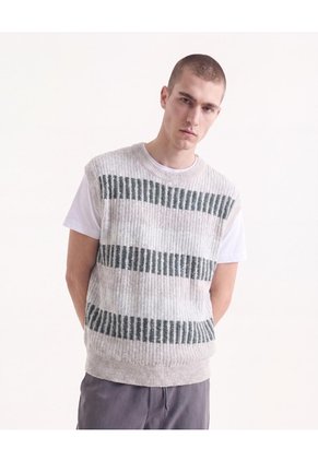 Chaleco Tejido Tricolor  Para Hombre Verde Seven Seven