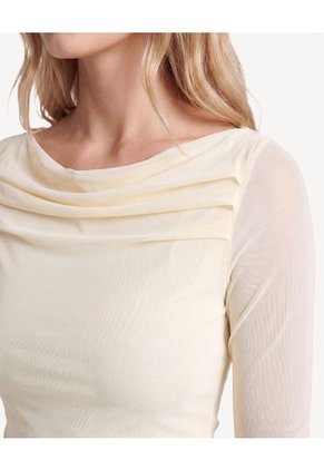Camiseta Mesh   Para Mujer Crema Seven Seven