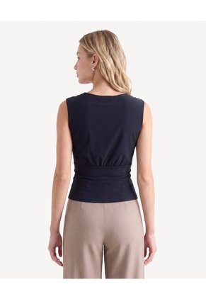 Camiseta Ojal Frontal  Para Mujer Negro Seven Seven
