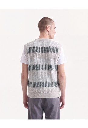 Chaleco Tejido Tricolor  Para Hombre Verde Seven Seven