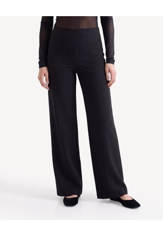 Pantalón Recto Con Cortes  Para Mujer Negro Seven Seven Seven Seven