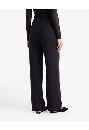 Pantalón Recto Con Cortes Para Mujer Negro Seven Seven