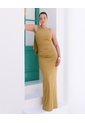 Vestido Maxi Espalda Drapeada - Seven Studio | Maygel Coronel  Para Mujer Verde Seven Seven de Seven Seven
