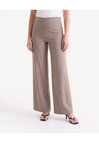 Pantalón Recto Con Cortes  Para Mujer Taupe Seven Seven Seven Seven