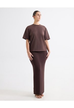 Camiseta Oversize Estampada - Seven Studio | Maygel Coronel  Para Mujer Café Seven Seven