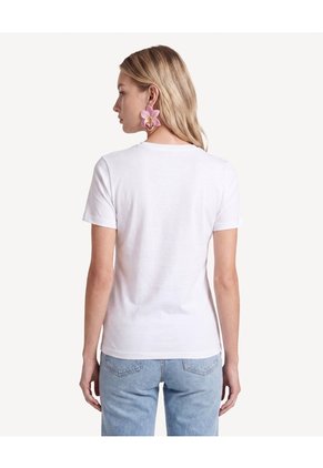 Camiseta Gráfica Fit Holgado  Para Mujer Crudo Seven Seven
