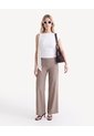 Pantalón Recto Con Cortes  Para Mujer Taupe Seven Seven de Seven Seven