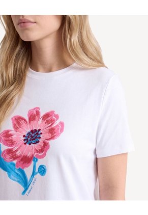 Camiseta Gráfica Fit Holgado  Para Mujer Crudo Seven Seven