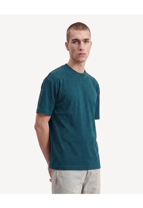 Camiseta Oversize Texturizada Para Hombre Verde Seven Seven