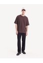 Camiseta Oversize Tejida  Para Hombre Café Seven Seven de Seven Seven