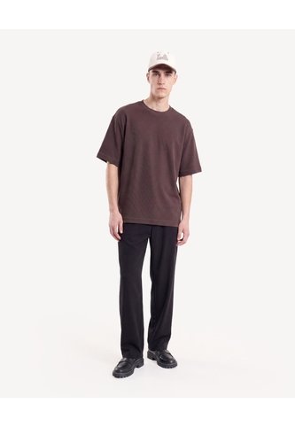 Camiseta Oversize Tejida  Para Hombre Café Seven Seven Seven Seven