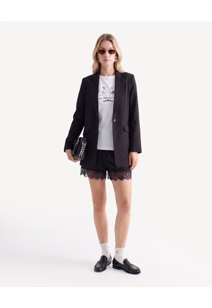 Camiseta Screen Silueta Holgada  Para Mujer Crudo Seven Seven