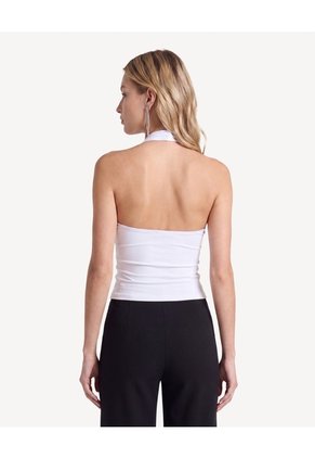 Camiseta Halter Con Escote Para Mujer Blanco Seven Seven