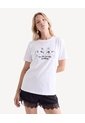Camiseta Screen Silueta Holgada  Para Mujer Crudo Seven Seven de Seven Seven