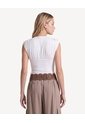 Camiseta Cuello V Con Recogidos  Para Mujer Crudo Seven Seven de Seven Seven