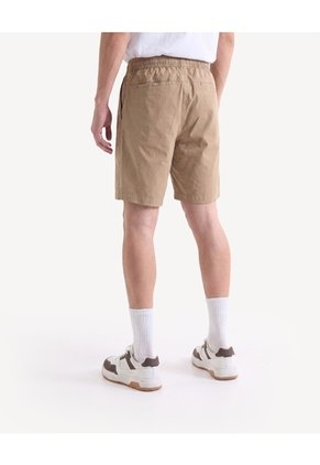 Bermuda Stretch Encauchada Para Hombre Camel Seven Seven
