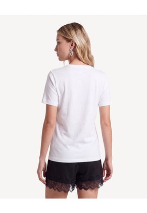 Camiseta Screen Silueta Holgada  Para Mujer Crudo Seven Seven
