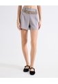 Short Tiro Alto Con Cinturón  Para Mujer Taupe Seven Seven de Seven Seven