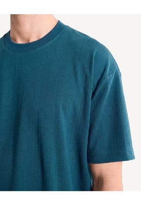 Camiseta Oversize Texturizada Para Hombre Verde Seven Seven