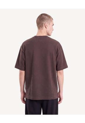 Camiseta Oversize Tejida Para Hombre Café Seven Seven