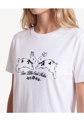 Camiseta Screen Silueta Holgada  Para Mujer Crudo Seven Seven