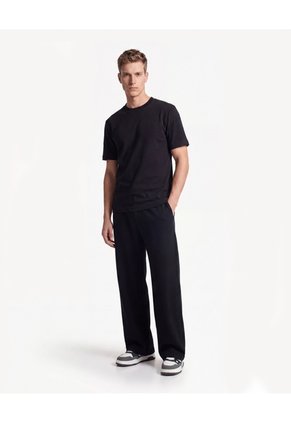 Pantalón Tricot Loose  Para Hombre Negro Seven Seven