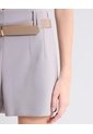 Short Tiro Alto Con Cinturón  Para Mujer Taupe Seven Seven de Seven Seven