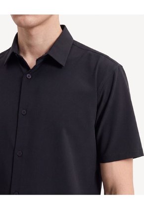 Camisa Viori Regular Para Hombre Negro Seven Seven