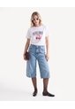 Camiseta Screen Holgada  Para Mujer Crudo Seven Seven de Seven Seven