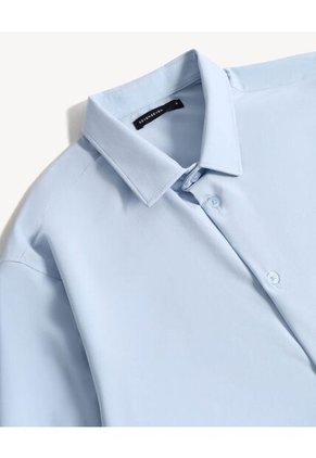 Camisa Regular Manga Corta  Para Hombre Azul Seven Seven