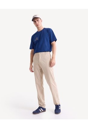 Pantalón Carrot Tejido  Para Hombre Beige Seven Seven