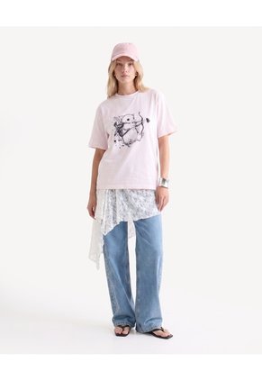 Camiseta Con Screen Para Mujer Rosa Seven Seven