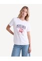 Camiseta Screen Holgada  Para Mujer Crudo Seven Seven de Seven Seven