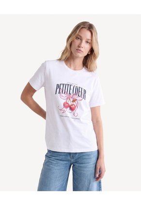 Camiseta Screen Holgada  Para Mujer Crudo Seven Seven