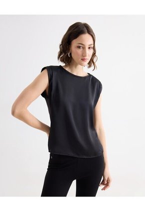 Blusa Para Mujer Manga Corta Color Negro Marca Seven Seven #28123301