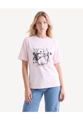 Camiseta Con Screen Para Mujer Rosa Seven Seven